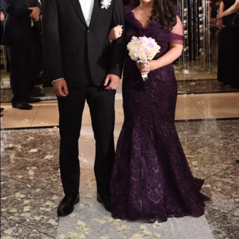 Purple evening mermaid gown - Picture 7 of 7